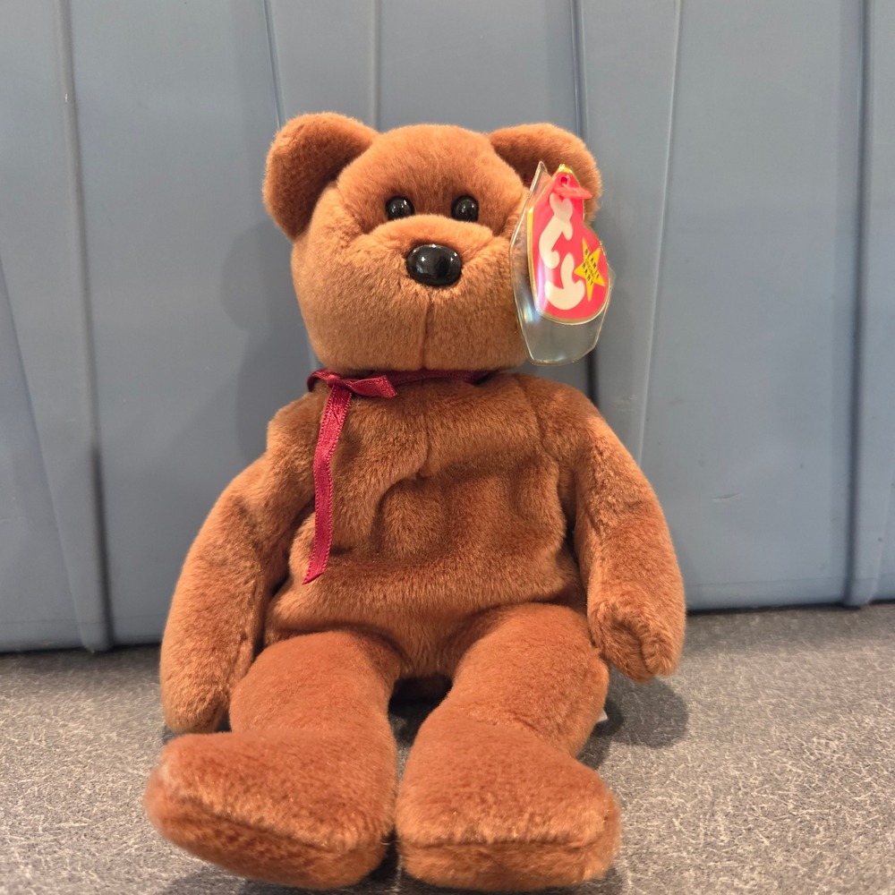 1993 Ty Beanie Baby Teddy PVC Pellets Brown Bear Brown Excellent Vintage